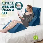 4PCS Bed Wedge Pillow Head Neck Back Leg Memory Foam Support Adjustable Cushion