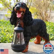 Garden Dog Statues Outdoor Decor, Solar Lights Outdoor Cocker Spaniel Figurin