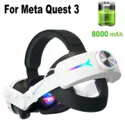 For Meta Quest 3 VR Headset with 8000mAh Battery Power Bank Pack Head Strap 2024