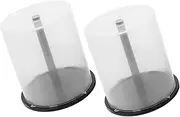 iplusmile 2Pcs CD Storage Box Plastic Bucket Container for Organizing and Protecting DVDs Music Discs and Game Discs for Bookshelf and Desktop Use