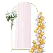 Metal Arch Backdrop Stand, W 4 ft x H 7.2 ft Gold Wedding Arch Backdrop with