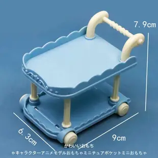 bo11娃娃屋迷你餐車手推車食玩模型場景擺件過家家小玩具女孩禮物