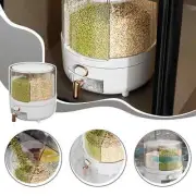 Rice and Grain Storage Container, 360° Rotating Food Dispenser Measuring Cylinde