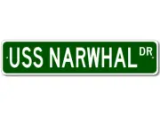 USS NARWHAL SSN 671 Ship Navy Sailor Metal Street Sign - Aluminum