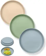 Qyeejong Classic Toddler Plate with Suction 3 PCS, Baby Suction Plates Set BP...