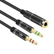 Two Dual 3.5mm Male to Female Headphone Microphone Audio Splitter Cable AUX