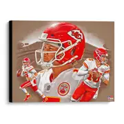 "Patrick Mahomes Kansas City Chiefs Unsigned Stretched 20"" x 24"" Giclee - Created by Artist Brian Konnick"