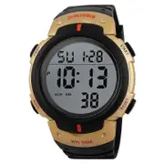 SKMEI 1068 Calendar PU Strap 5Bar Waterproof Digital Watch reloj hombre Outdoor Sport Watch Men Big Dial Fashion Simple Watches Gold