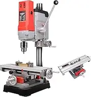 880W Electric Bench Drill, Mini Rotary Table Drill, Drilling Capacity: Iron 13 mm/Wood 35 mm, Spindle Stroke 60 mm, 500-2500 RPM, for Jewelers, Carpenters, Natural