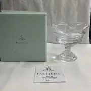 PartyLite Sundae Pillar clear Candle Holder P7626 With Box 5” Tall 5.5” Across