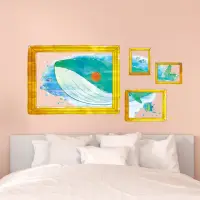 在飛比找momo購物網優惠-【半島良品】DIY無痕創意牆貼/壁貼-鯨魚相框 XH7235
