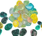 Glow in The Dark Stones - Fish Tank Rocks | Glow in The Dark Glowing Decorations Luminous Pebbles for Garden Backyard Pathway Driveway Paving