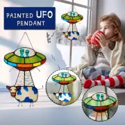 Creative Spaceship Cow Window Garden Pendant Painted Home Decoration