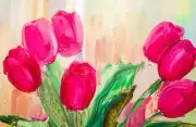 Tulip Abstract art background Painting Canvas Print wall art home decor