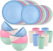 Lightweight Unbreakable Wheat Straw Dinnerware - Perfect for Picnics & Parties