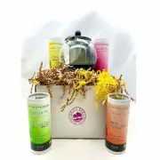 Tea Gift Box 4 Assorted Tea Cannisters + 1 Tea Pot Infuser