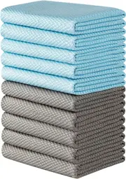 Reusable Microfiber Cleaning Cloths, Lint Free Microfiber Kitchen Towels for Polishing, 10 Pack