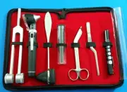 BLACK LED FIBER OPTIC Otoscope Tuning Fork C128 Reflex Hammer Bandage Scissors
