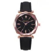 Shining Dial Display Flower Ladies Watch Elegant Design Quartz Watches BLACK COLOR