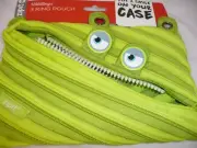 Back to School Zipit Grillz 3 Ring Binder Pencil Pouch Green Monster Makeup Case
