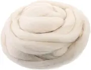 Gogogmee Felting Wool DIY Punched Felt Product Materials Hand Knitted Roving Wool Core Wool Felting Wool Yarn for Crocheting Wool Fiber Roving Yarn Felting 6s White Natural Needle Felt