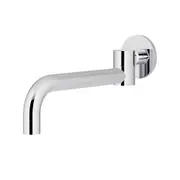 MEIR Round Brass Basin Bath Spout - Swivel Curved - Wall Mounted - Chrome