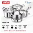 Vinod Classic Deluxe Stainless Steel Cookware Combo Set of 4 Pcs