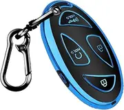 QBUC for Hyundai Kona Key Fob Cover,Key Case for Hyundai Ioniq 6 Grandeur GN7 KONA Elanrtra Sonata Tucson 2023 2024 2025 Santa Fe Smart Key Protector with Keychain(Blue, 5 Buttons)