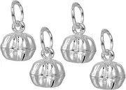 Ciieeo 4pcs Pumpkin Bells Silver Bells Charms DIY Halloween Decorations Jewelry Findings