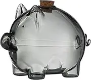 Glass Coin Bank, Glass Money Bank - Portable | Pig Shape Saving Glass, Small Portable Gold Bean Container for Table, Bookshelf