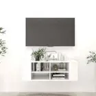 High Gloss Wall TV Cabinet Display Storage Rack Wooden Shelf Bookcase White