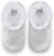 [Caihoyu] House Slippers for Kids Girls Boys Coral Fleece Anti-Slip Rubber Sole Lightweight House Shoes Hotel Travel Bedroom Airplane Party