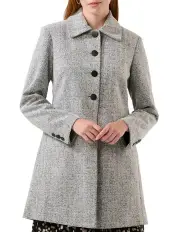 [Stella] Floater High Neck Coat in Grey