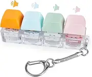 Micscrew Keyboard Fidget Clicker Keychain - 4-in-1 Ergonomic Toy with 3 Silent Modes, Matte Keycaps Stress Relief for Office Study, Macaron Colours Finger Exercise Gadget