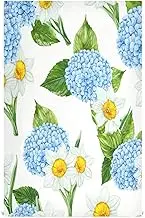 RPLIFE Blue Hydrangeas White Drying Dish Towels for Kitchen, 28x18 Inch Bulk Summer Towels Kitchen, Set of 4