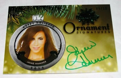2015 Benchwarmer JAIME HAMMER Holiday ORNAMENT Green Auto/10 PLAYBOY Penthouse