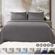 LINENOVA 100% Organic Bamboo Quilt Cover Sets Hypo-Allergenic Cooling Breathable Luxury Doona/Duvet Cover Sets