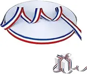 50 Metres Red White Blue Gift Ribbon, Tricolour Decorative Nylon Ribbon, Multicoloured Webbing Made of Polyester, Wide Polyester Sewing Strips, Medal Tape, Nylon Ribbon, Plain Weave (50 m x 10 mm)