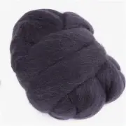 Chunky Needle Felting Wool Kit - Dark Gray Roving Yarn for Spinning, Sewing, and