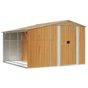 Garden Shed Outdoor Storage Tool Workshop Sheds Light Brown 277x279x179cm