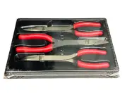 Snap on Tools New PL308CF 3 Piece Long Nose Pliers Set RED 908CF,408CF,609CF USA