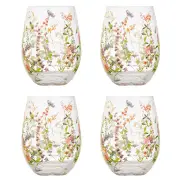 Ashdene Wildflowers Crystal Set of 4 Tumblers