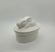 La Porcellana Bianca Casserole Dish Tirrene Porcelain Hare Rabbit Bunny Lid