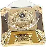 Zerodeko 360Degree Solar Powered LED Rotating Display Stand Elegant Jewelry Turntable with Low Noise Motor for Home Office and Store Use for Showcasing Items and Advertising