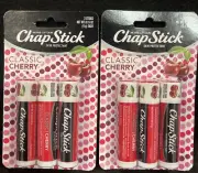 2X ChapStick Classic Cherry - 3 Tubes per Pack (6 Total) NEW/Sealed. Ships Free