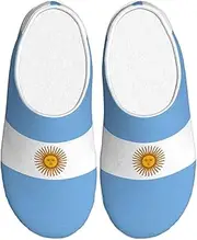 [EdWal] Argentine flag print Winter Warm Slippers Indoor Anti-skid Plush Slippers Relaxing at Home for Women Men