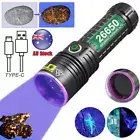 60W High Power UV Light LED Flashlight 365nm Blacklight Urine Inspect Torch Lamp