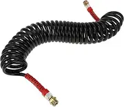 X AUTOHAUX 34 Circle Air Brake Hose Oil Cooler Coiled Short Tail Line Brake Coil Cable for Trucks Tractors Assembly with M22x1.5 NPT Fitting Black 28 Feet