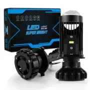 2X Mini H4 9003 Bi-LED Projector Lens 100W 40000LM Hi-Lo Headlight Kit Retrofit