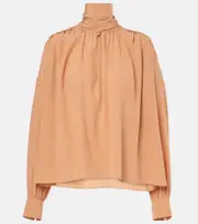 [Chloe] Chloé Silk georgette blouse AU 14 beige